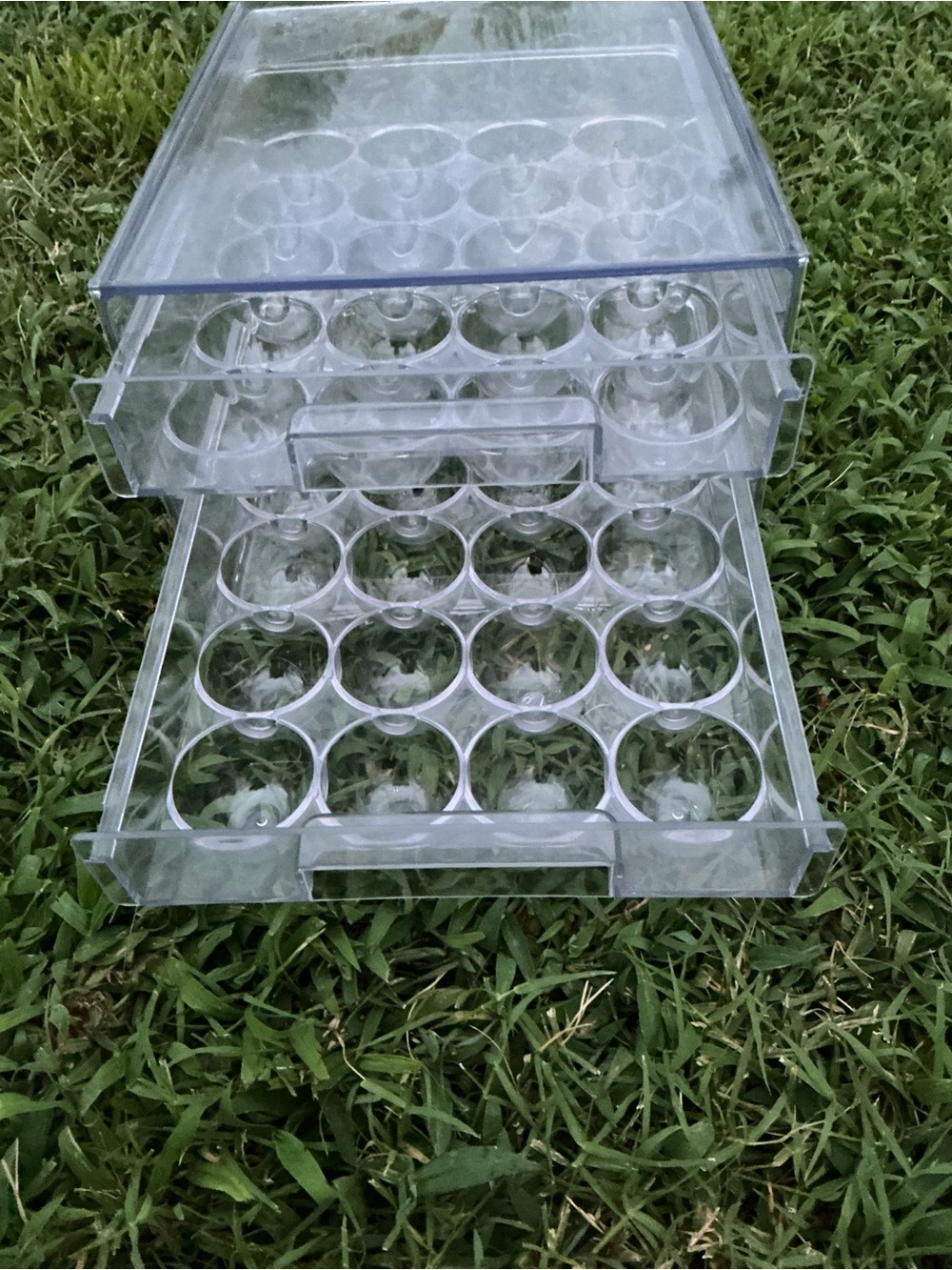 Source Unknown Clear Plastic Two-Drawer Egg Storage Organizer - Transparent